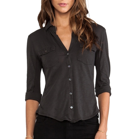James Perse | Sheer Slub Side Panel Shirt